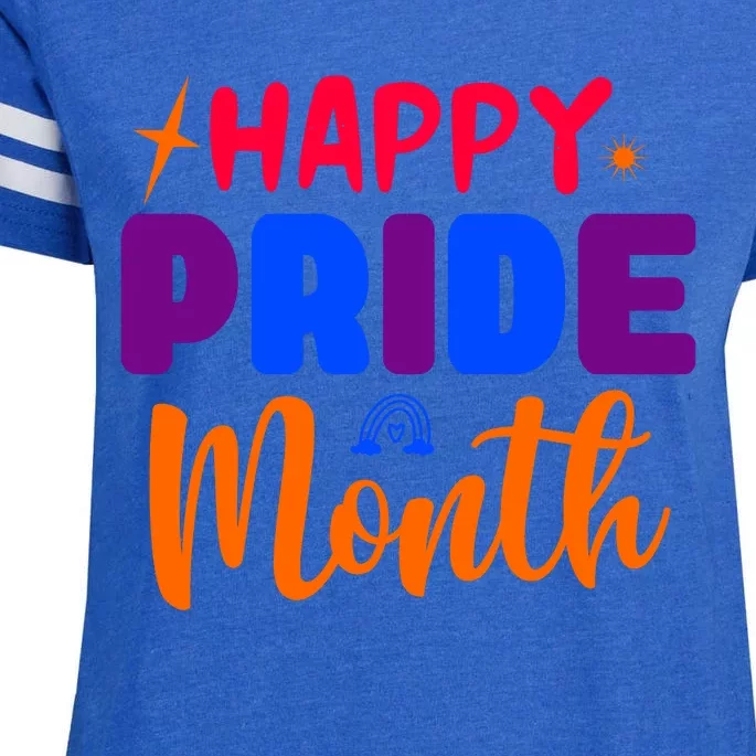 Happy Pride Month Celebration Enza Ladies Jersey Football T-Shirt