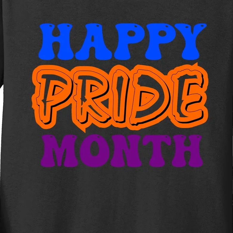 Happy Pride Month Celebration Kids Long Sleeve Shirt