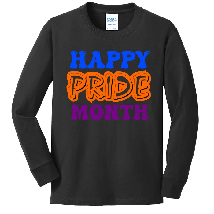 Happy Pride Month Celebration Kids Long Sleeve Shirt