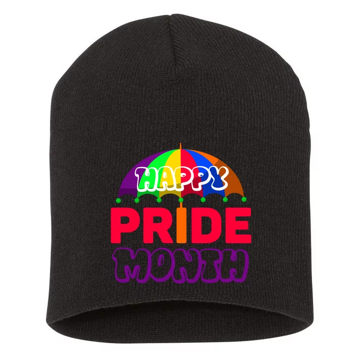 Happy Pride Month Celebration Short Acrylic Beanie