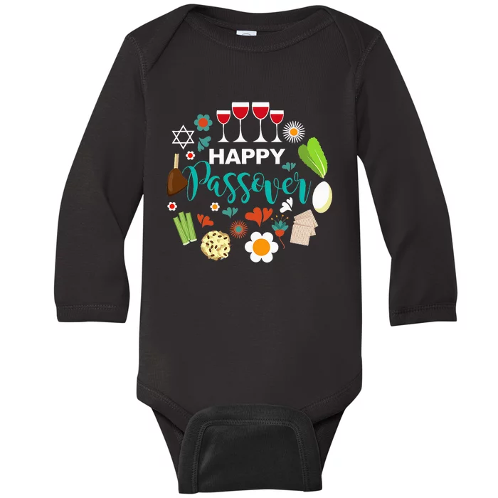 Happy Passover Meal Seder Dinner Baby Long Sleeve Bodysuit