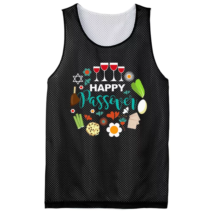 Happy Passover Meal Seder Dinner Mesh Reversible Basketball Jersey Tank