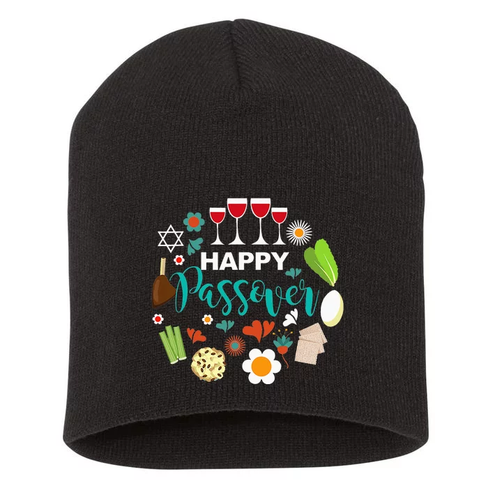 Happy Passover Meal Seder Dinner Short Acrylic Beanie