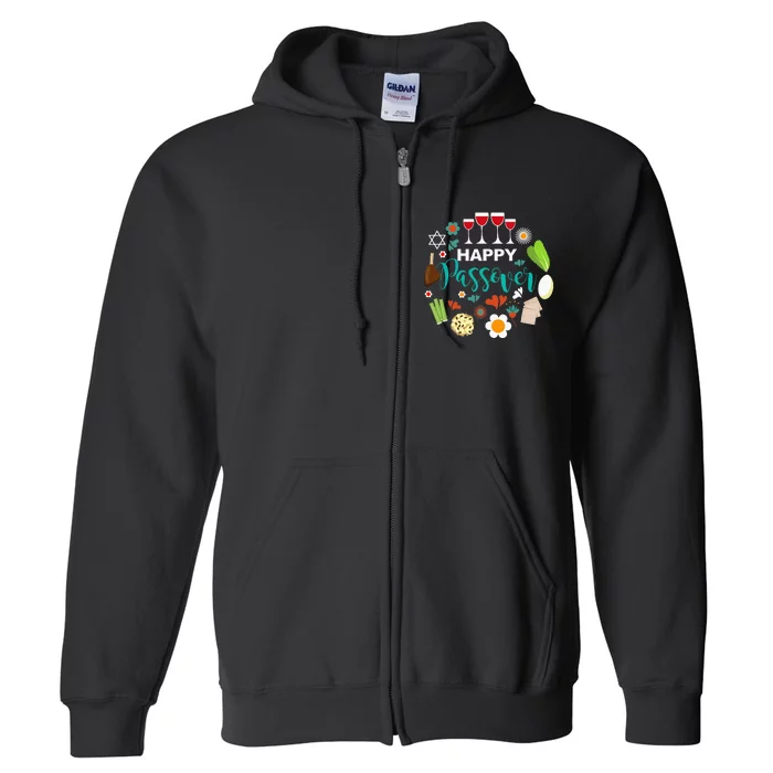 Happy Passover Meal Seder Dinner Full Zip Hoodie