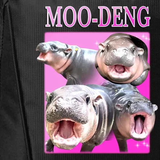 Hot Pink Moo Deng Hippo Meme Funny City Backpack