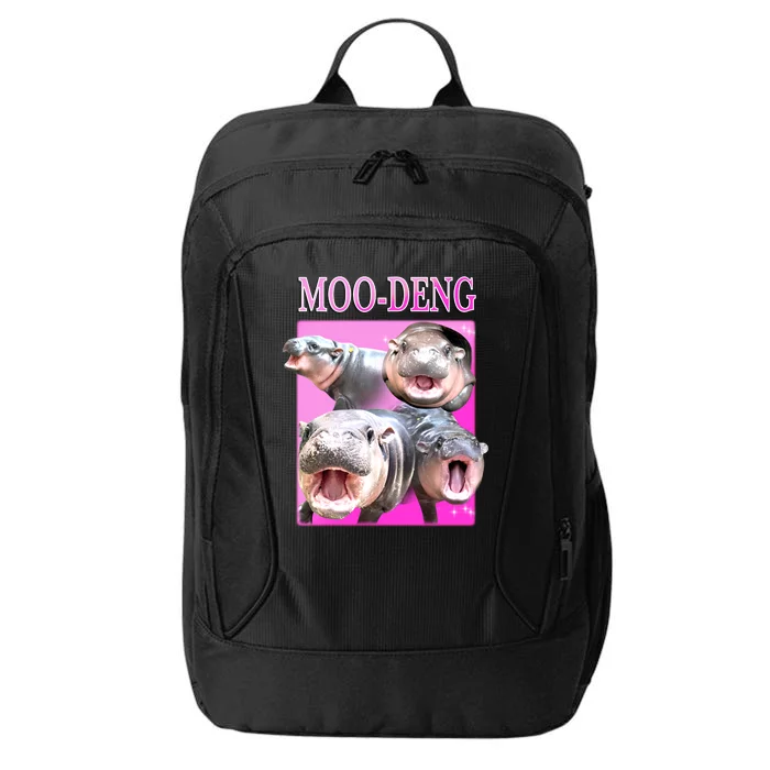 Hot Pink Moo Deng Hippo Meme Funny City Backpack