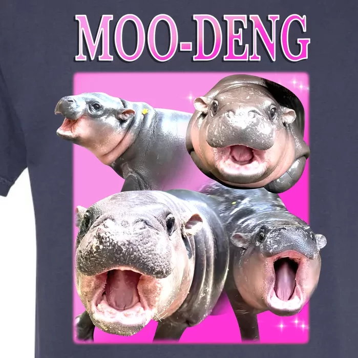 Hot Pink Moo Deng Hippo Meme Funny Garment-Dyed Heavyweight T-Shirt