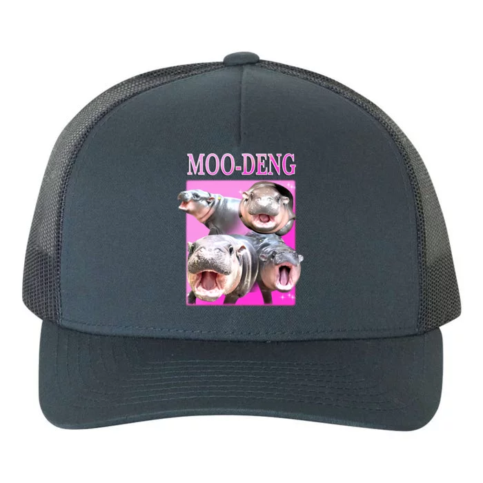 Hot Pink Moo Deng Hippo Meme Funny Yupoong Adult 5-Panel Trucker Hat