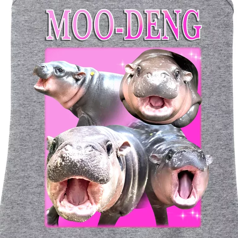 Hot Pink Moo Deng Hippo Meme Funny Ladies Essential Tank