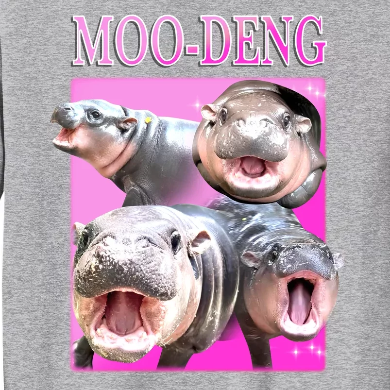 Hot Pink Moo Deng Hippo Meme Funny Tall Sweatshirt