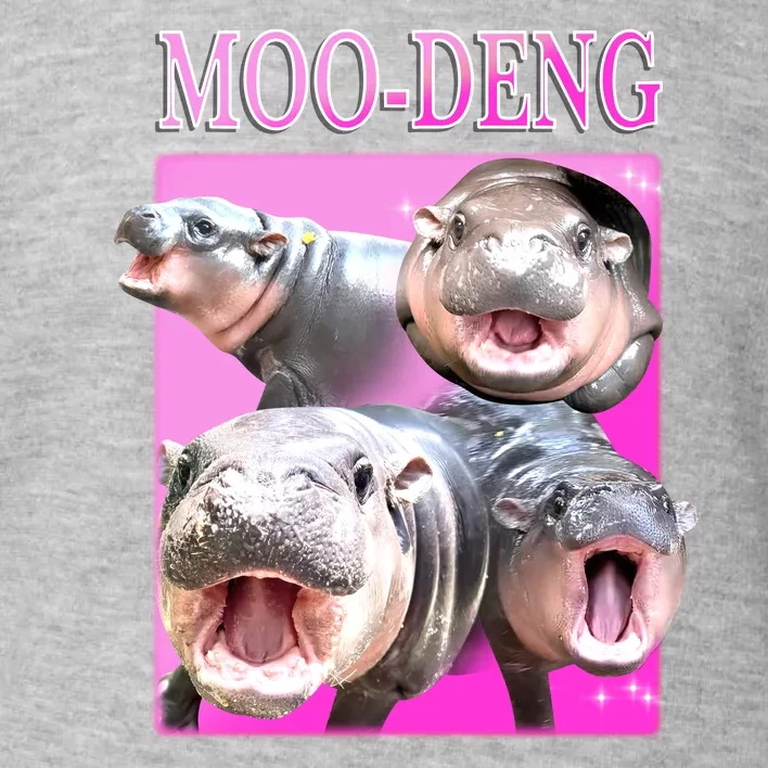 Hot Pink Moo Deng Hippo Meme Funny Toddler Sweatshirt