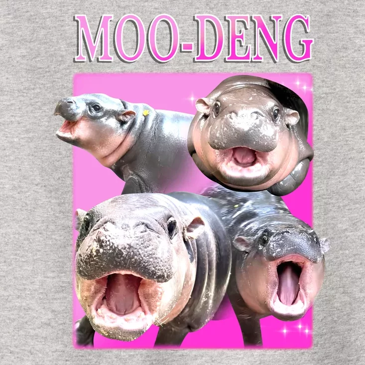 Hot Pink Moo Deng Hippo Meme Funny Toddler T-Shirt