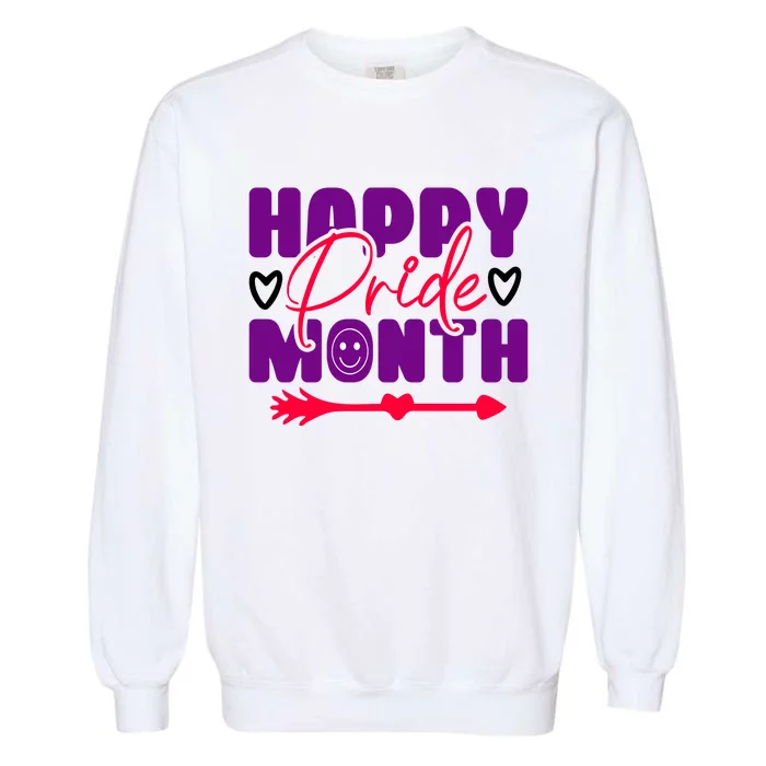 Happy Pride Month Celebration Graphic Garment-Dyed Sweatshirt