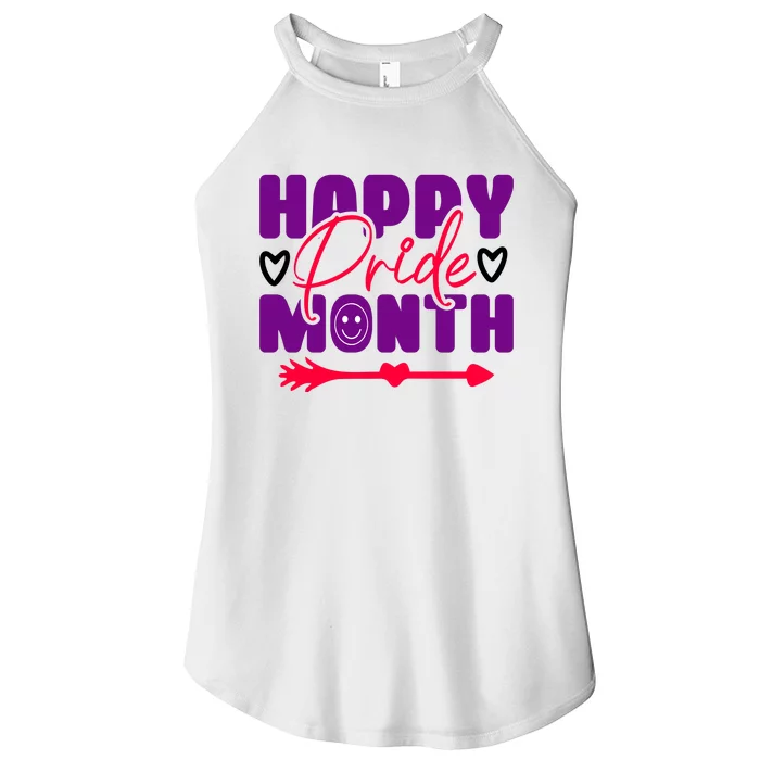 Happy Pride Month Celebration Graphic Women’s Perfect Tri Rocker Tank