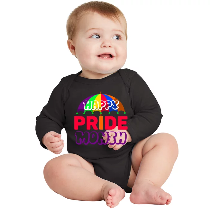 Happy Pride Month Celebration Graphic Baby Long Sleeve Bodysuit