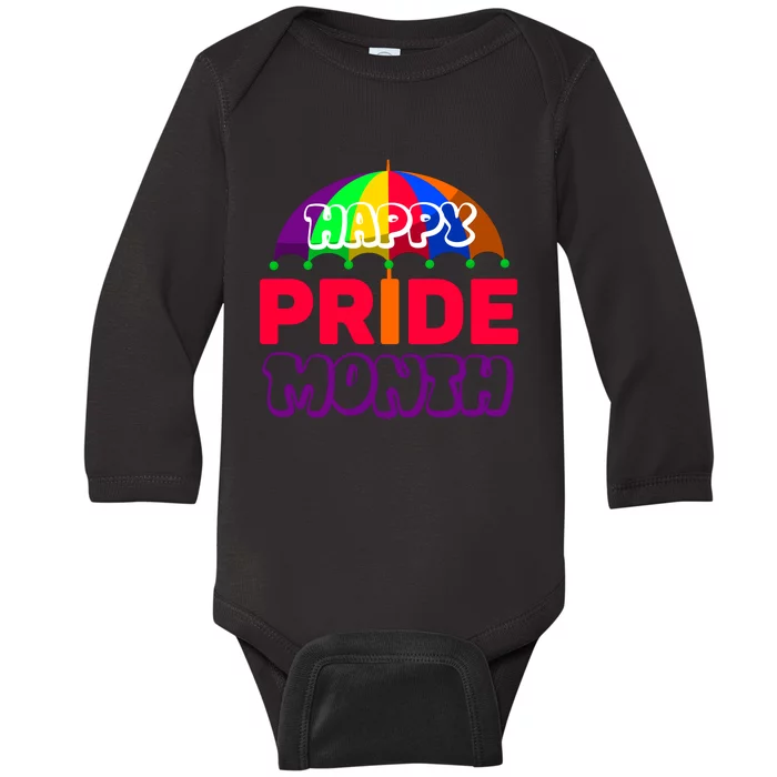 Happy Pride Month Celebration Graphic Baby Long Sleeve Bodysuit