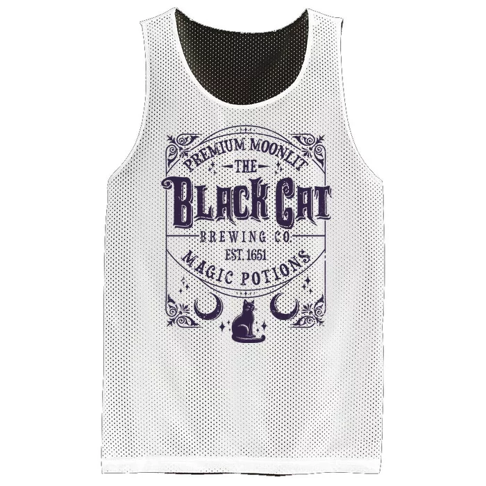 Halloween Premium Moonlit The Black Cat Magic Potions Est 1651 Mesh Reversible Basketball Jersey Tank