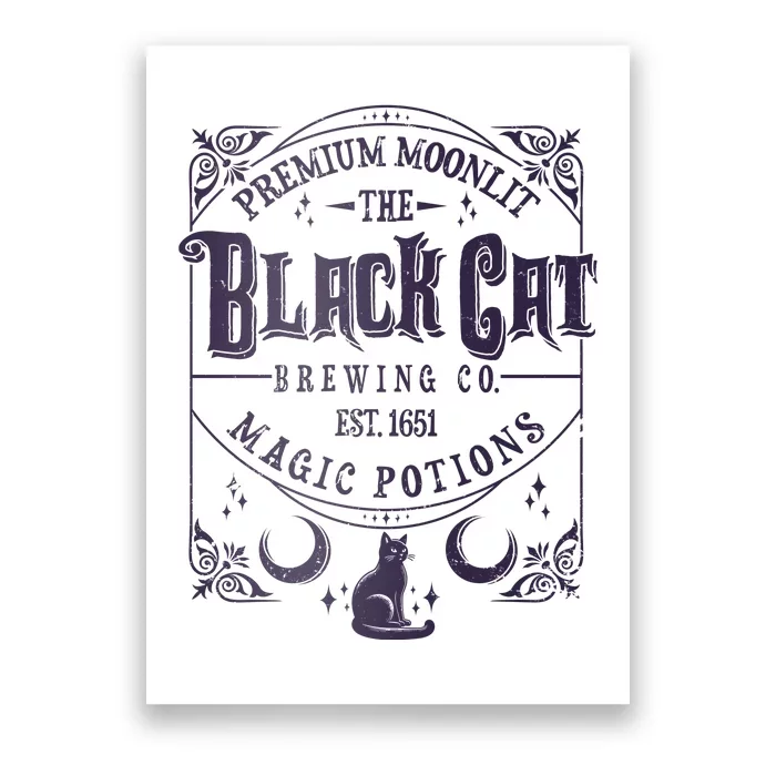 Halloween Premium Moonlit The Black Cat Magic Potions Est 1651 Poster