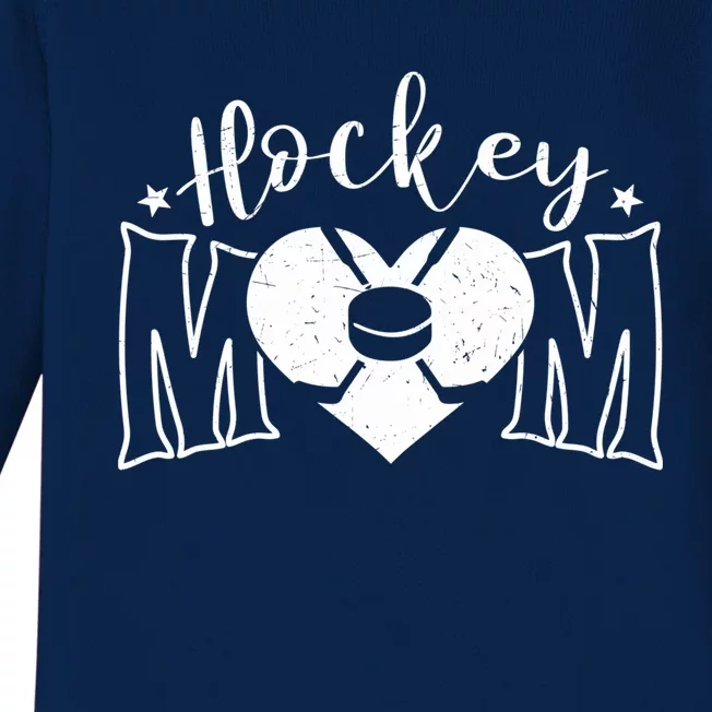 Hockey Players Mom Happy Mothers Day Cute Mama Graphic Gift Baby Long Sleeve Bodysuit