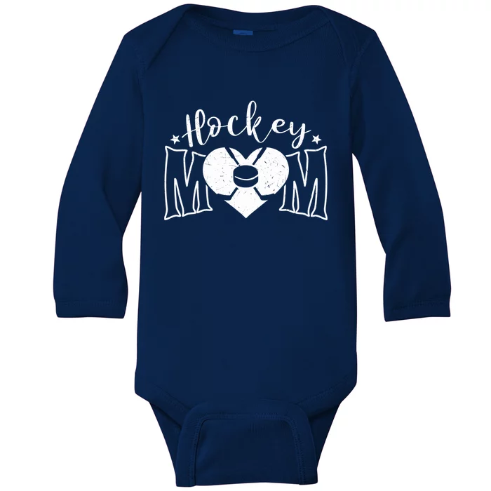 Hockey Players Mom Happy Mothers Day Cute Mama Graphic Gift Baby Long Sleeve Bodysuit