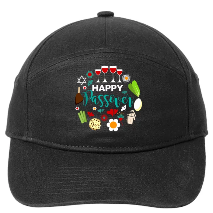 Happy Passover Meal Seder Dinner 7-Panel Snapback Hat