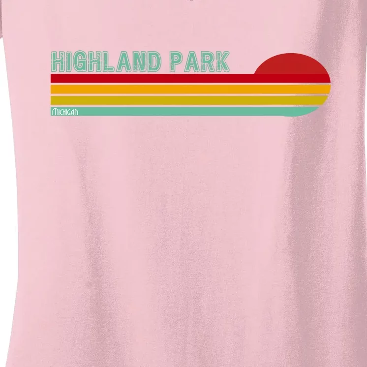 Highland Park Michigan Women's V-Neck T-Shirt