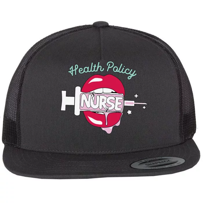 Health Policy Nurse Cute Rn Public Health Nursing Hot Lips Flat Bill Trucker Hat