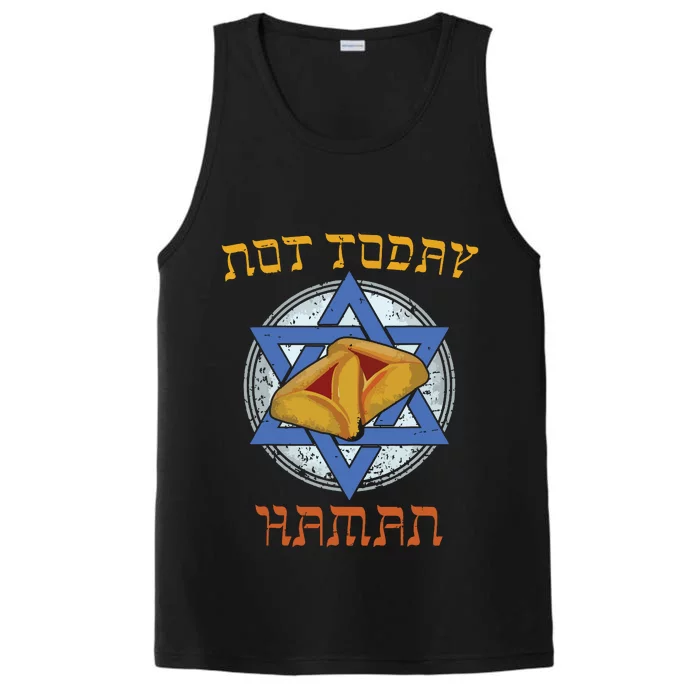 Happy Purim Not Today Haman Jew Holiday Hamantaschen Performance Tank