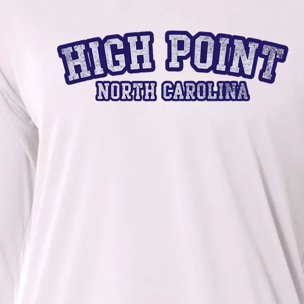 High Point North Carolina Athletic Text Sport Style Cooling Performance Long Sleeve Crew