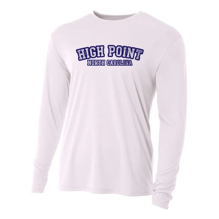 High Point North Carolina Athletic Text Sport Style Cooling Performance Long Sleeve Crew