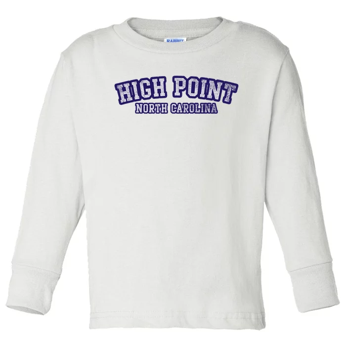 High Point North Carolina Athletic Text Sport Style Toddler Long Sleeve Shirt