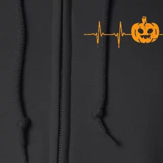 Heartbeat Pumpkin Nurse Halloween Costume Full Zip Hoodie