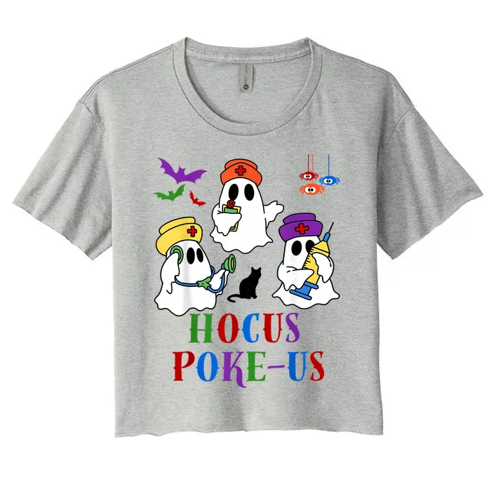 Hocus Pokeus Nurse Halloween Medical Phlebotomy Injection Women's Crop Top Tee