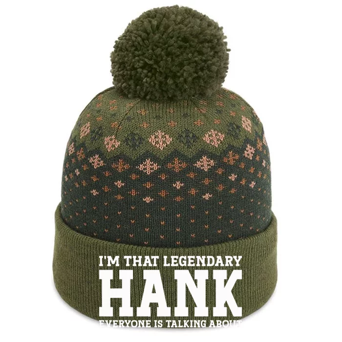 Hank Personal Name Funny Hank The Baniff Cuffed Pom Beanie