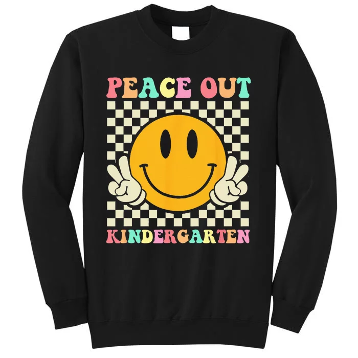 Hippie Peace Out Kindergarten Teacher Last Day Of School Tall Sweatshirt