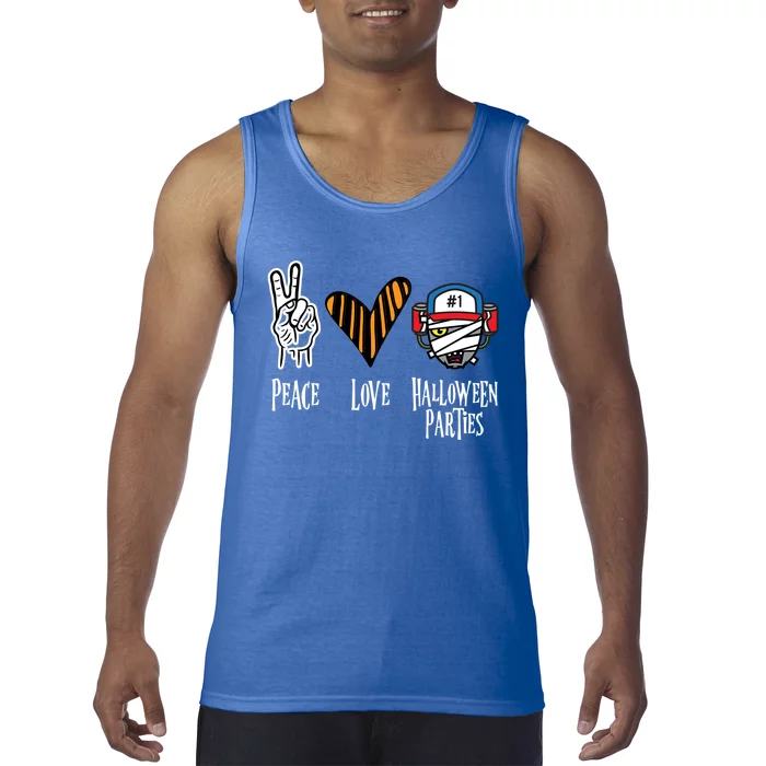 Halloween Party Outfit Peace Love Halloween Great Gift Tank Top