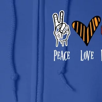 Halloween Party Outfit Peace Love Halloween Great Gift Full Zip Hoodie