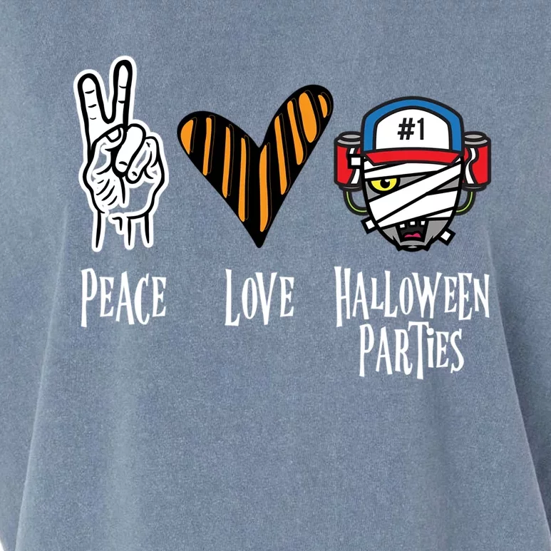 Halloween Party Outfit Peace Love Halloween Great Gift Garment-Dyed Women's Muscle Tee