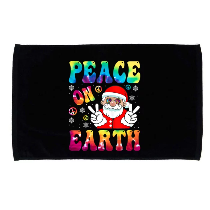 Hippie Peace On Earth Boho Christmas Santa Claus Pajamas Gift Microfiber Hand Towel