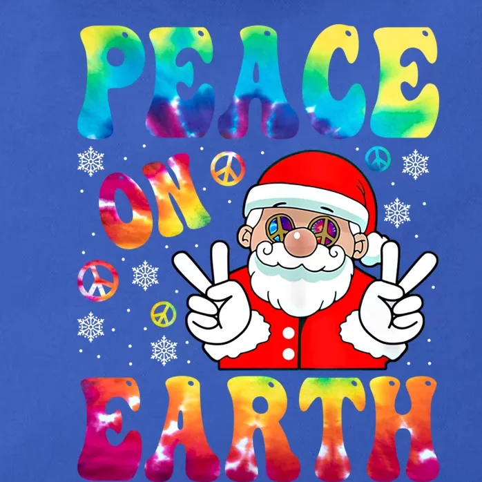 Hippie Peace On Earth Boho Christmas Santa Claus Pajamas Gift Zip Tote Bag