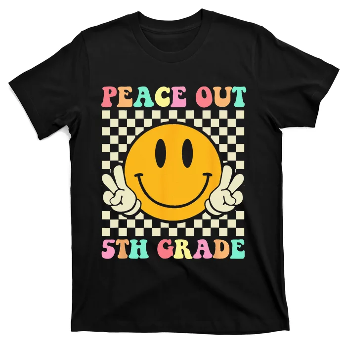 Hippie Peace Out 5th Grade Teacher Last Day Of School T-Shirt