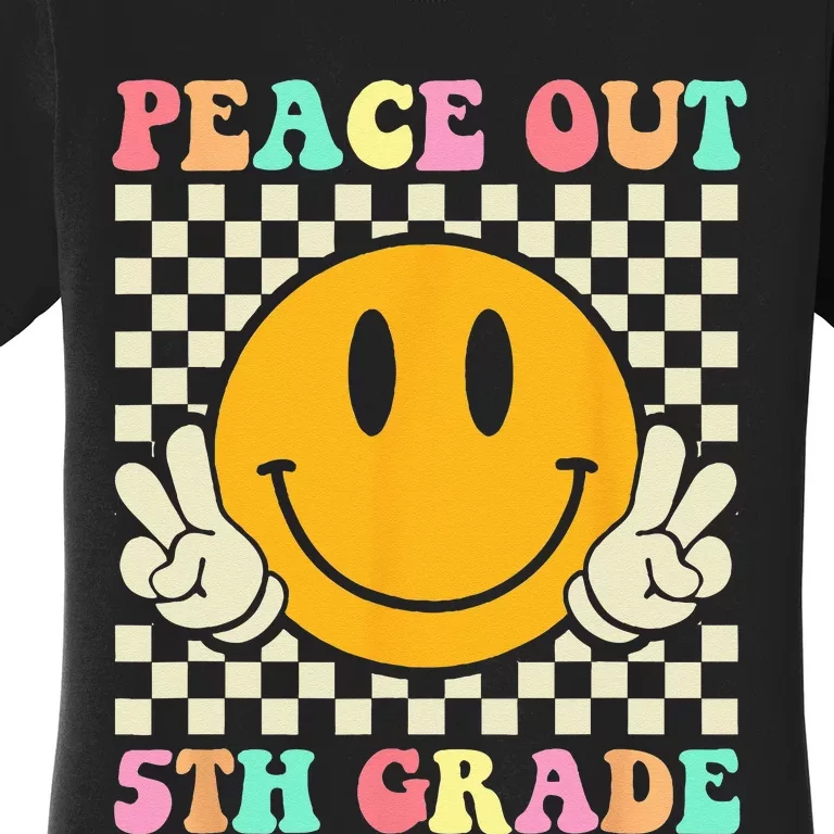 Hippie Peace Out 5th Grade Teacher Last Day Of School Women's T-Shirt