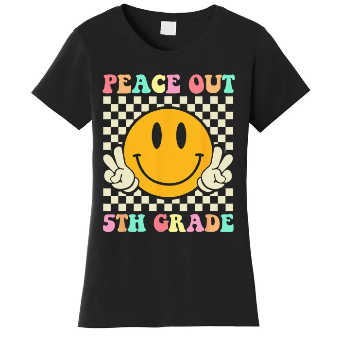 Hippie Peace Out 5th Grade Teacher Last Day Of School Women's T-Shirt