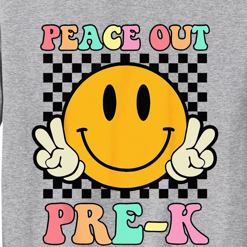 Hippie Peace Out PreK Teacher Last Day Of School Tall Sweatshirt