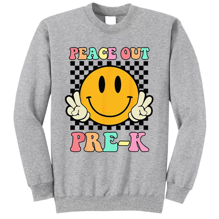 Hippie Peace Out PreK Teacher Last Day Of School Tall Sweatshirt