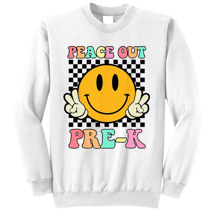 Hippie Peace Out PreK Teacher Last Day Of School Sweatshirt