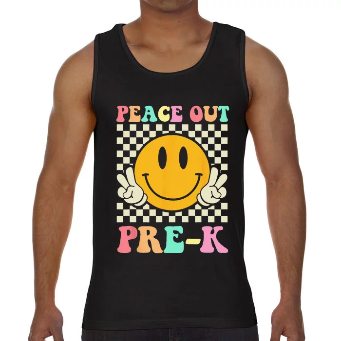 Hippie Peace Out PreK Teacher Last Day Of School Comfort Colors® Tank Top