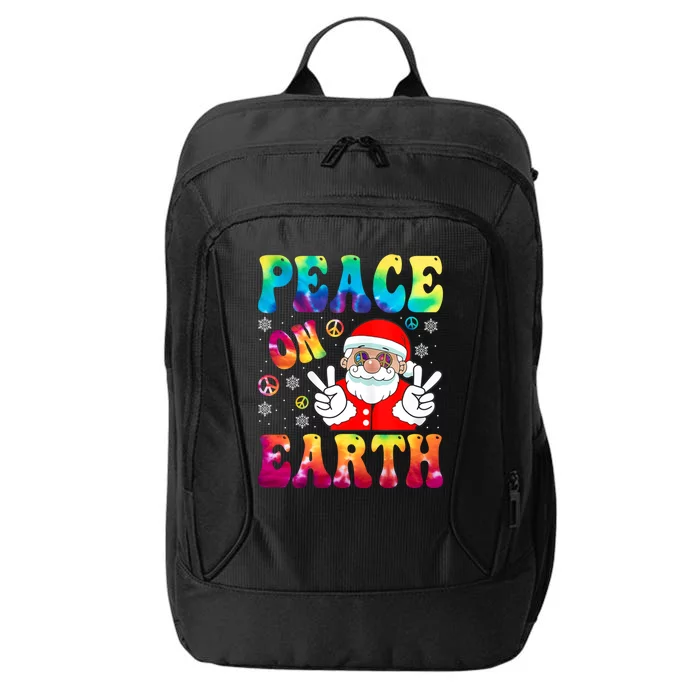 Hippie Peace On Earth Boho Christmas Santa Claus Pajamas Funny Gift City Backpack