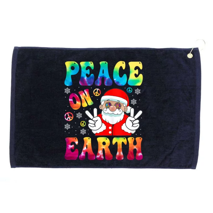 Hippie Peace On Earth Boho Christmas Santa Claus Pajamas Funny Gift Grommeted Golf Towel