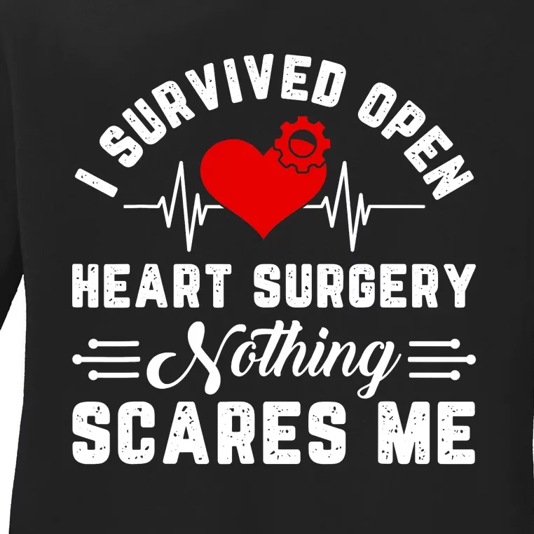 Heart Patient Open Heart Surgery Survivor Ladies Long Sleeve Shirt